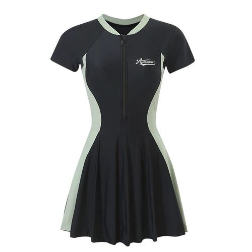Women's 2025 New Style One-Piece Cover-Up Swimsuit for Chubby Girls in Large Size, Slimming and Conservative, Fashionable for Hot Springs