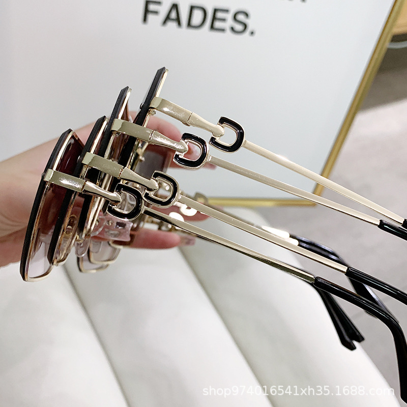 无框金属太阳镜