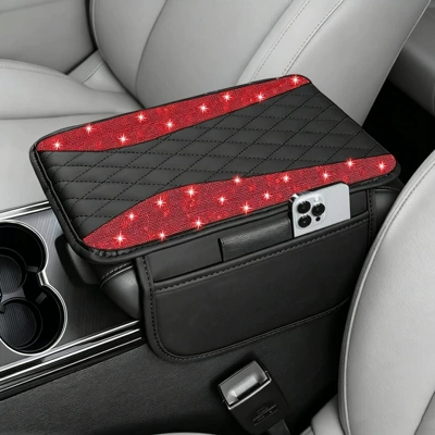 Armrest box pad Cover, Leather Protective Mat, Armrest