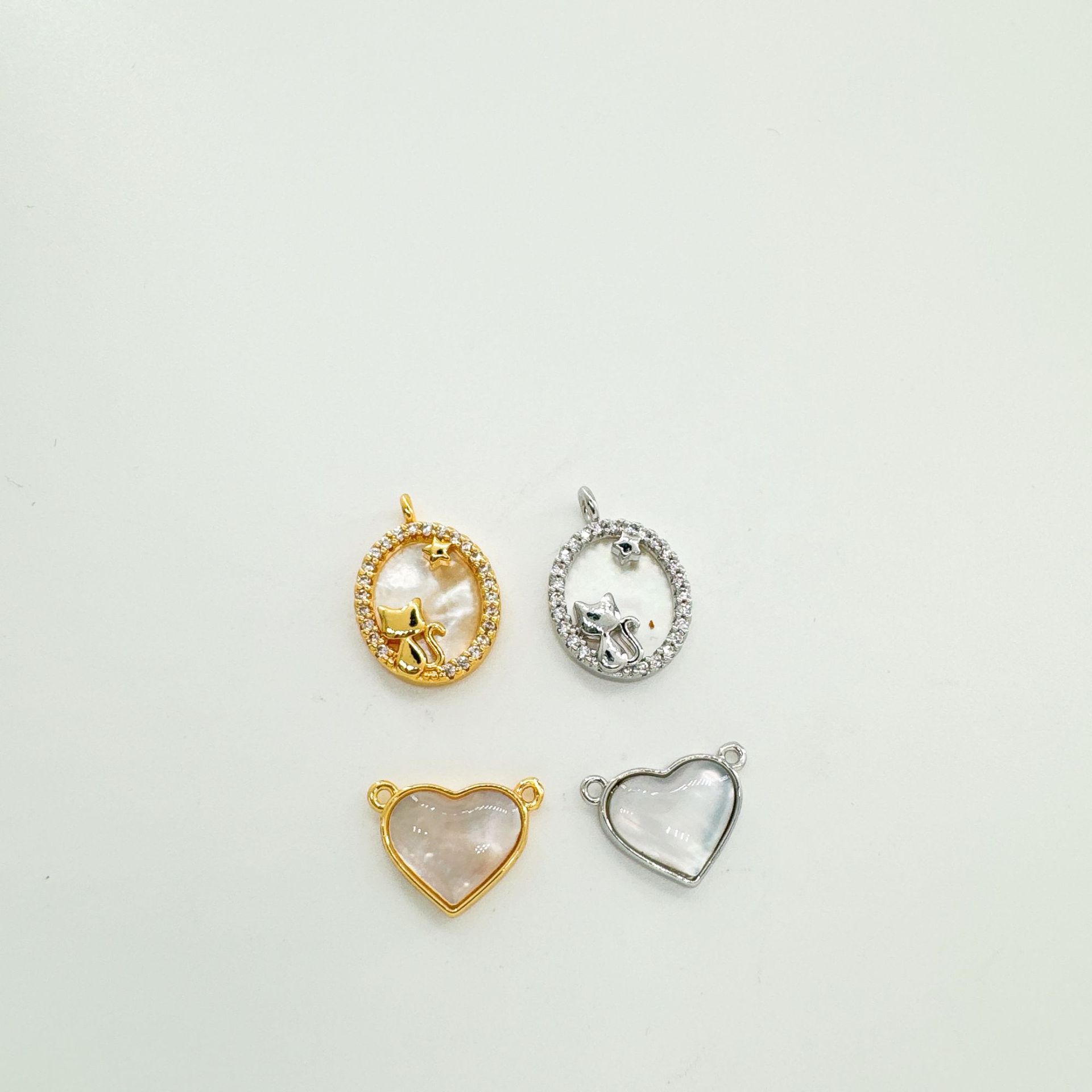 Copper Material Heart Shape Pattern 1 Piece Copper Zircon Heart Shape Pendant