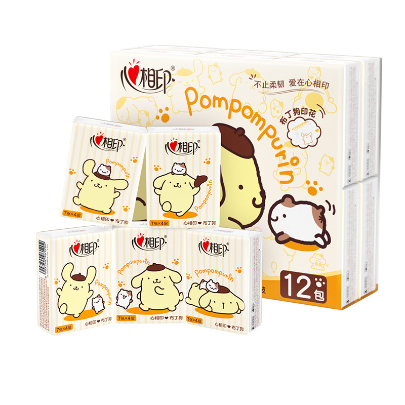 CY2812 心相印布丁狗款手帕纸4层7片12包/条便携小包纸巾餐巾纸|undefined