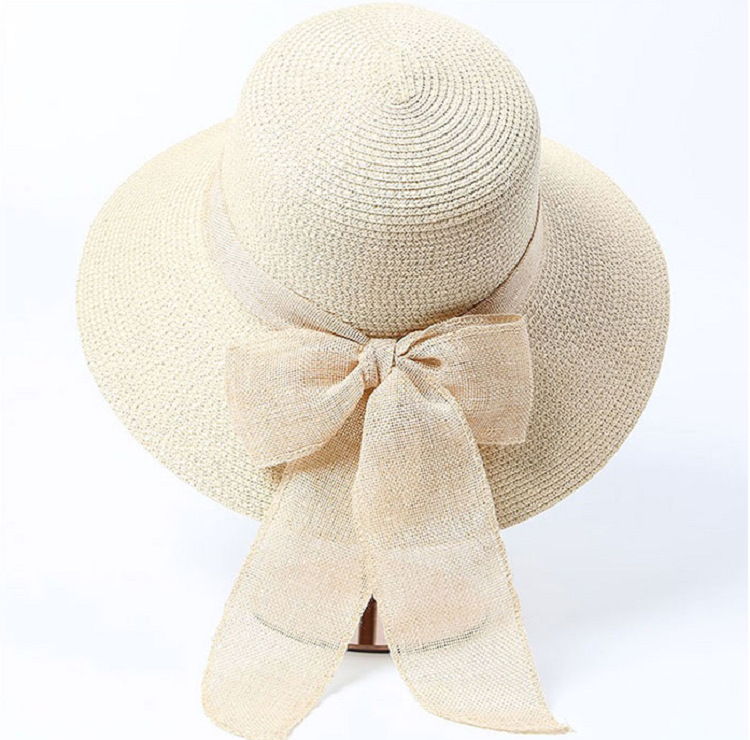 Women's Vintage Style Sweet Solid Color Flat Eaves Sun Hat display picture 5