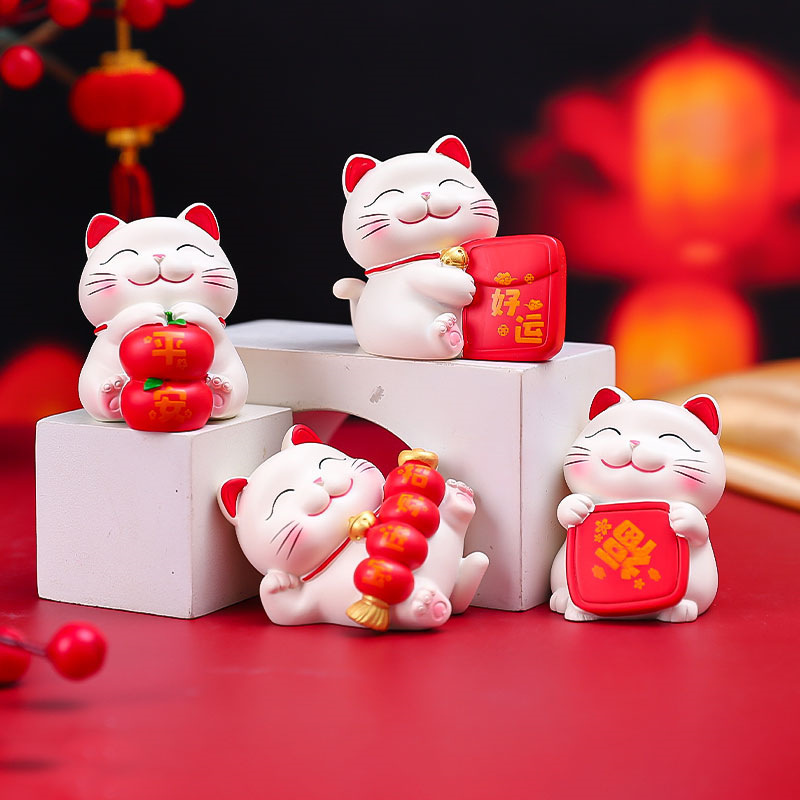 客厅玄关装饰品财源广进招財猫卡通桌面摆件节日礼物送朋友批发|undefined