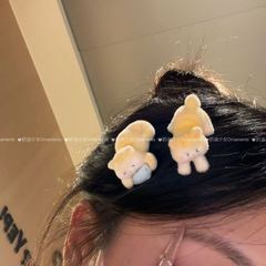 魚を食べるかわいい子猫のヘアピン植毛かわいいガーリーハートサイド前髪クリップカモノハシクリップ漫画ヘアアクセサリー女性用