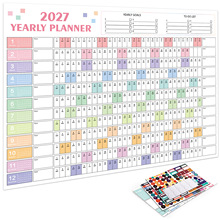 2027全年英文版台历 韩版桌面墙面挂历 创意简约计划表  亚马逊