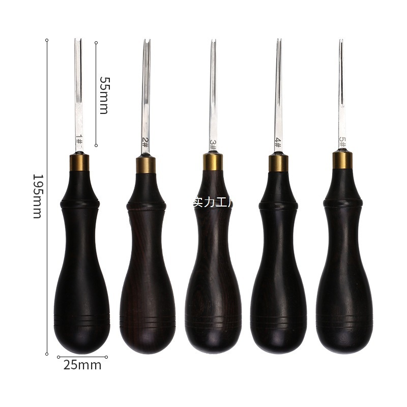 檀木削边器 多尺寸手工diy皮雕皮艺 手动木柄削边器 修圆工具|undefined