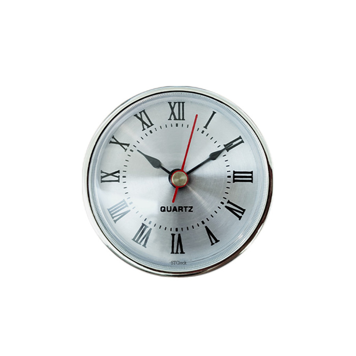 Silent Quartz Clock Insert With Roman And Arabic Numerals Gold Silver_voghion.com