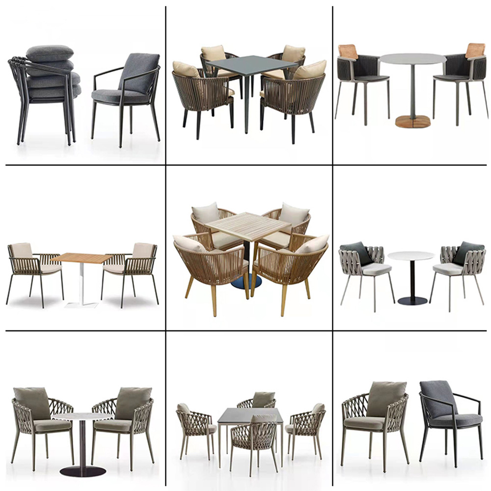 Outdoor Woven Table and Chair Set Balcony Courtyard Living Room Garden Villa B&B Leisure Scandinavian Waterproof Woven Chairs Furniture