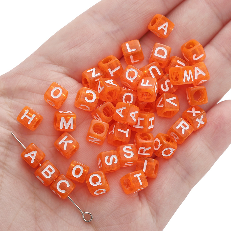 アクリル数字英字ビーズ手作りDIYセット子供ビーズアクセサリーアクセサリー散珠四角いビーズ|undefined