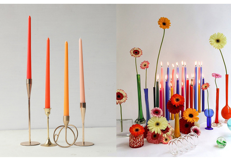 Title 3, Velas Largas Retro de Colores para Banquetes Bo...