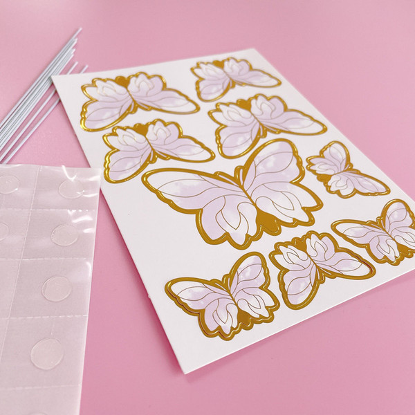 Cross -border net red hot blealing butterfly paper birthday cake…