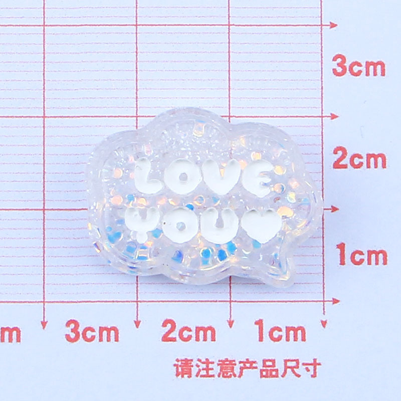 Nueva lentejuelas inglés palabra marca creativa crema pegamento material DIY epoxi teléfono caso horquilla accesorios para el cabello resina al por mayor