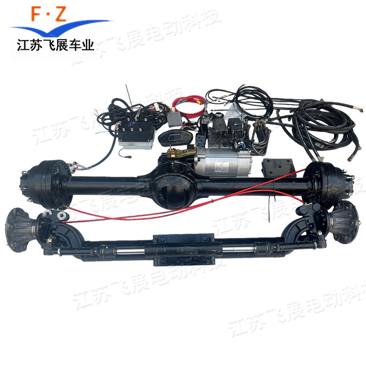 Heavy-Duty Six-Hole Hydraulic Steering Front Axle Drive Suspension Rear Axle Assembly Modified with High-Power Cast Iron Ac Motor Axle Heavy-Duty Six-Hole Hydraulic Steering Front Axle Drive Suspension Rear Axle Assembly Modified with High-Power Cast Iron Ac Motor Axle