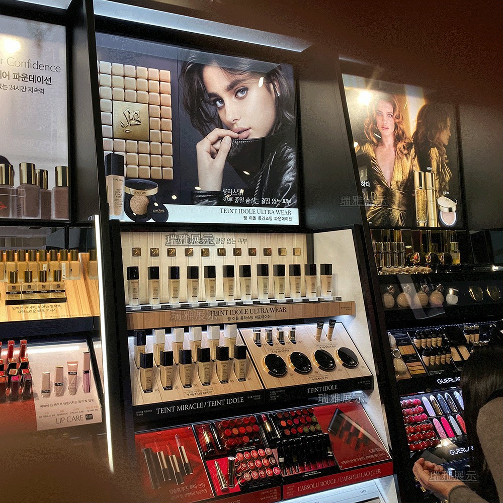 彩妆展示柜化妆品中岛展示台商场美妆店货架展示架香水小样流水台