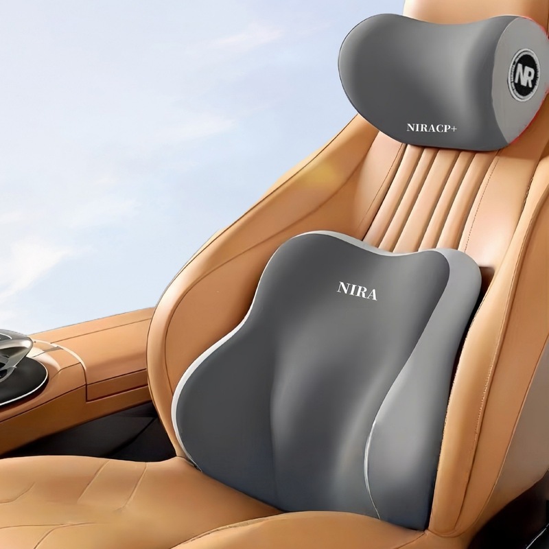 車のネックピロー、腰パッド、シートランバーサポート、運転席の腰枕、低反発ユニバーサル車のヘッドレストと腰枕|undefined