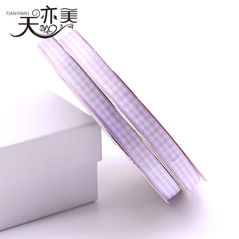 Tianyi Mei 1cm cinta a cuadros al por mayor cinta escocesa 50 yardas/rollo embalaje de regalo cinta de color completo