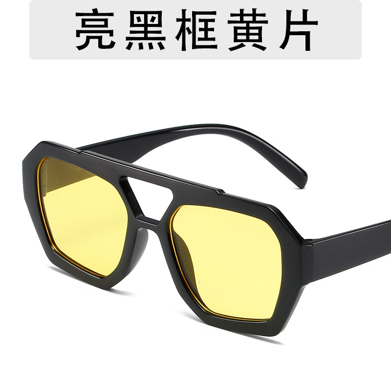 跨境欧美不规则墨镜女高级网红同款时尚个性太阳眼镜百搭双梁眼镜|undefined