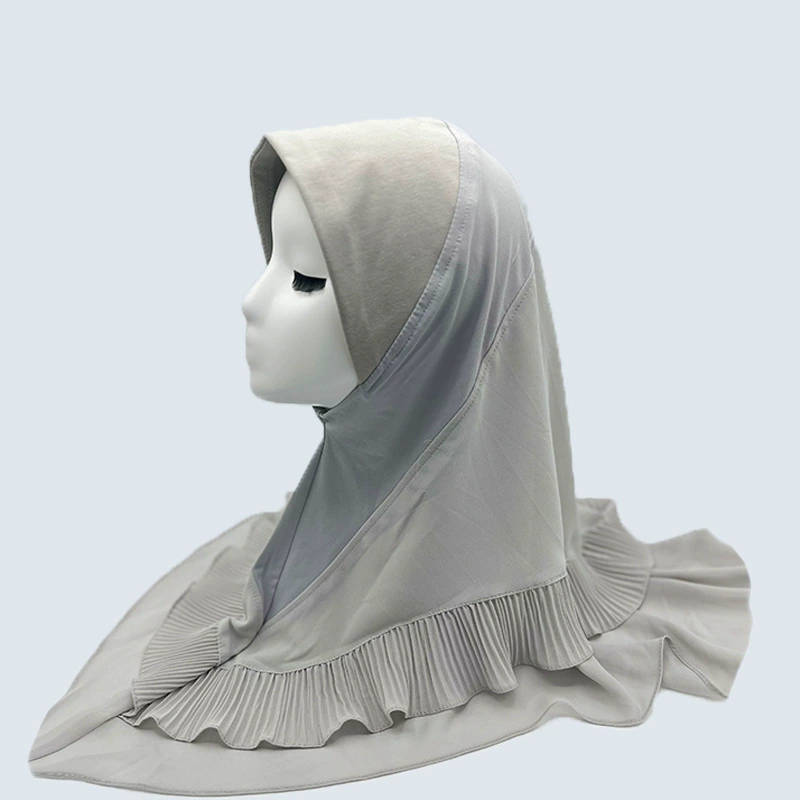 Кросс-бордер двойной слой складчатый платок из chiffon однотонный женский головной убор удобная шляпа от солнца для головы hija scarf