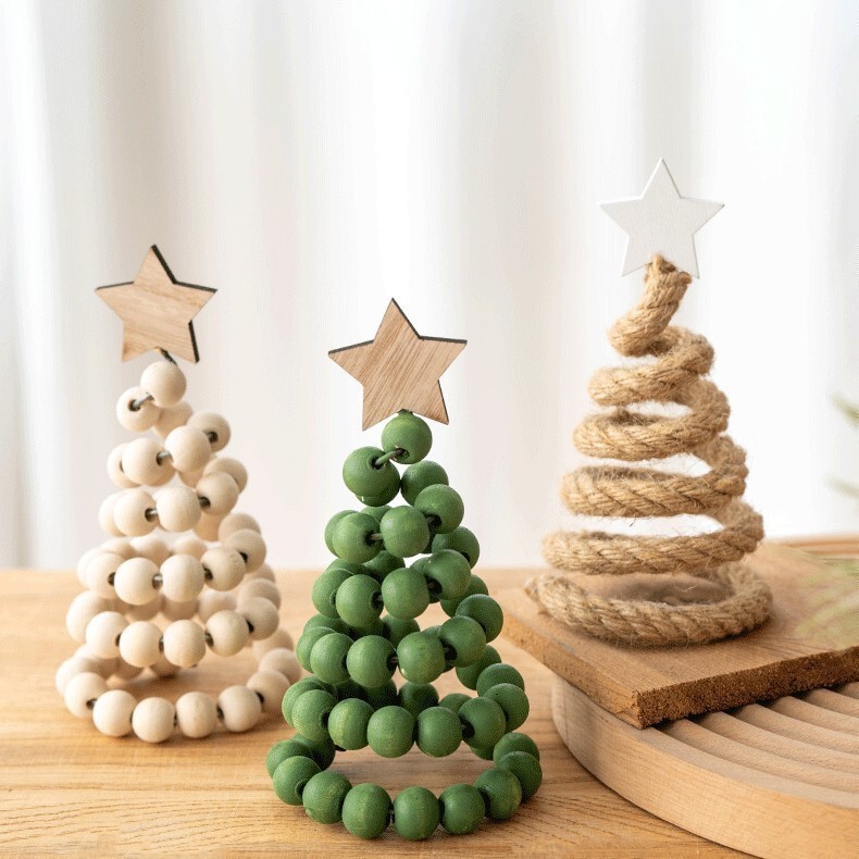 Christmas Decorations Creative Scandinavian Wooden Christmas Tree Desktop Small Ornaments Decorative Crafts