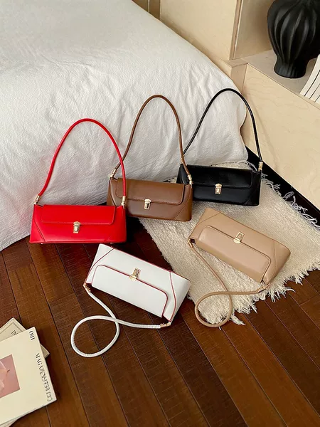 2026 New Simple Women's Underarm Bag, Versatile Commuting Shoulder Bag, Fashionable Small Square Bag, PU Leather Texture Handbag