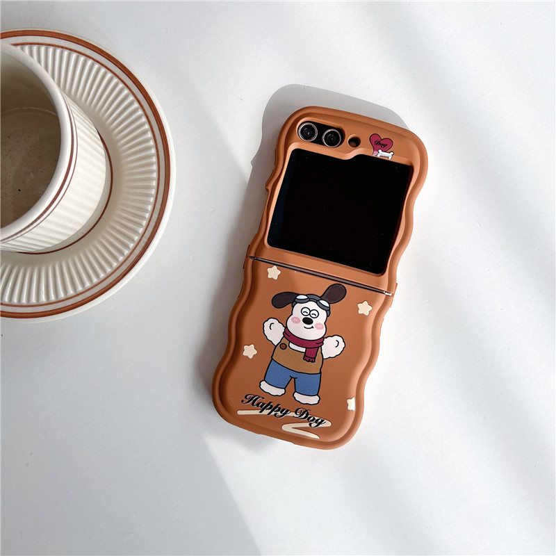 Korean style scarf dog for Samsung zflip 5 fold folding screen phone case Samsung Galaxy ZFLIP4 lanyard_voghion.com