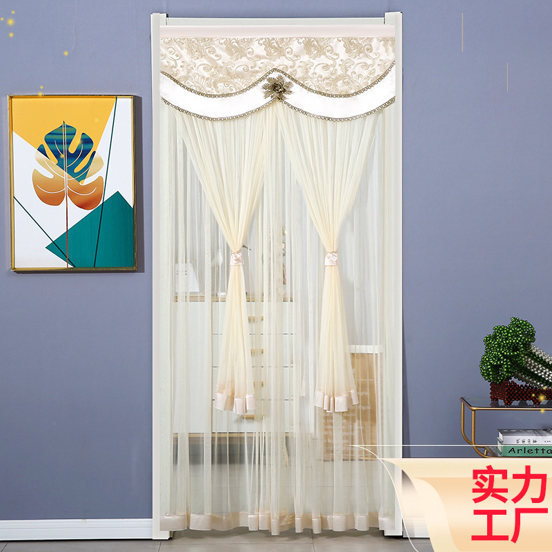 New European Style Gauze Door Curtain Without Punching Velcro Bedroom Curtain Partition Home Cabinet Anti-Mosquito Gauze Curtain