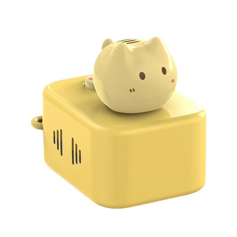 Nuevos productos transfronterizos descompresión creativo gatito enchufe botón con música llave colgante mini decoración de oficina juguetes pequeños