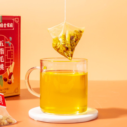 Nanjing Tongrentang five-fingered peach and tuckahoe tea five-fingered peach and barley tea substitute triangular bag tea bag with smilax