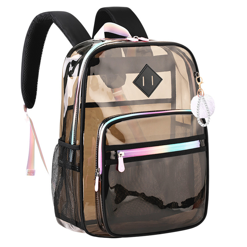 Mochila transparente transfronteriza, mochila escolar de PVC impermeable, estudiantes de escuela primaria, estudiantes de secundaria, escuela secundaria, fábrica de Shaodong al por mayor
