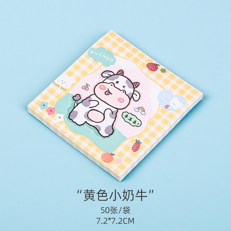 Papelería creativa dibujos animados lindo nota adhesiva color estudiante marca mensaje nota papel desgarrable chica corazón cuaderno