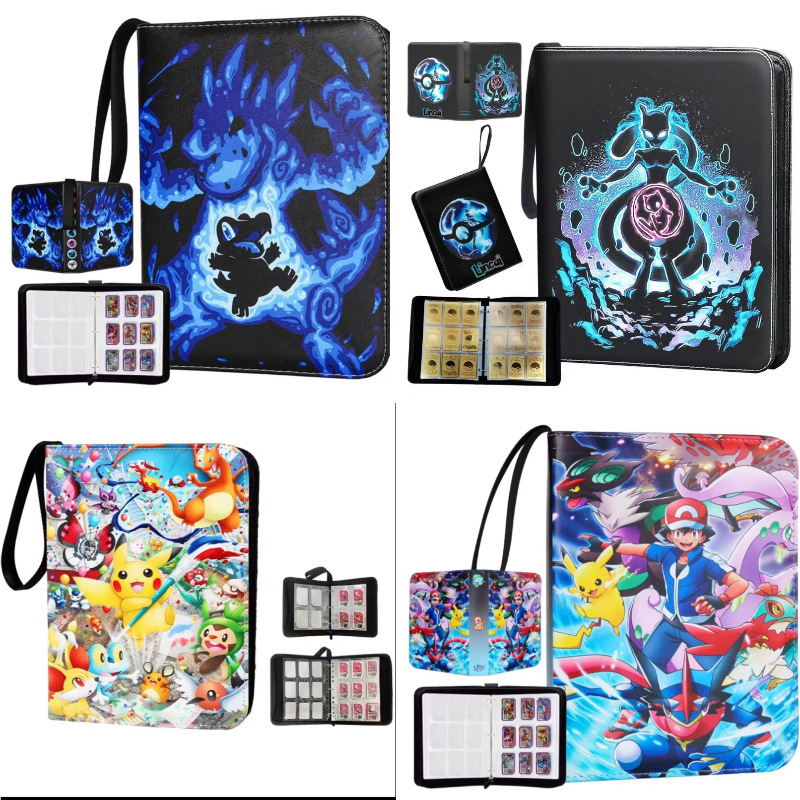 Pokemon Card Collection Card Book Pokemon Card Four-Palace Card Book Nine-Palace Leather Zipper Collection Book Pokemon Card Collection Card Book Pokemon Card Four-Palace Card Book Nine-Palace Leather Zipper Collection Book