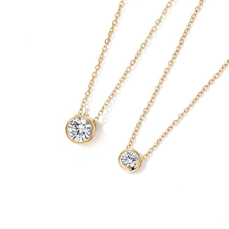 Round Pattern 1 Piece Stainless Steel Zircon Round Polished DIY Jewelry Accessories Beads