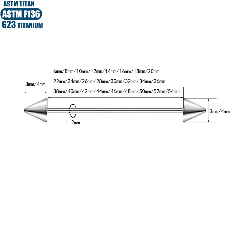 Pointed titanium steel lip stud product view