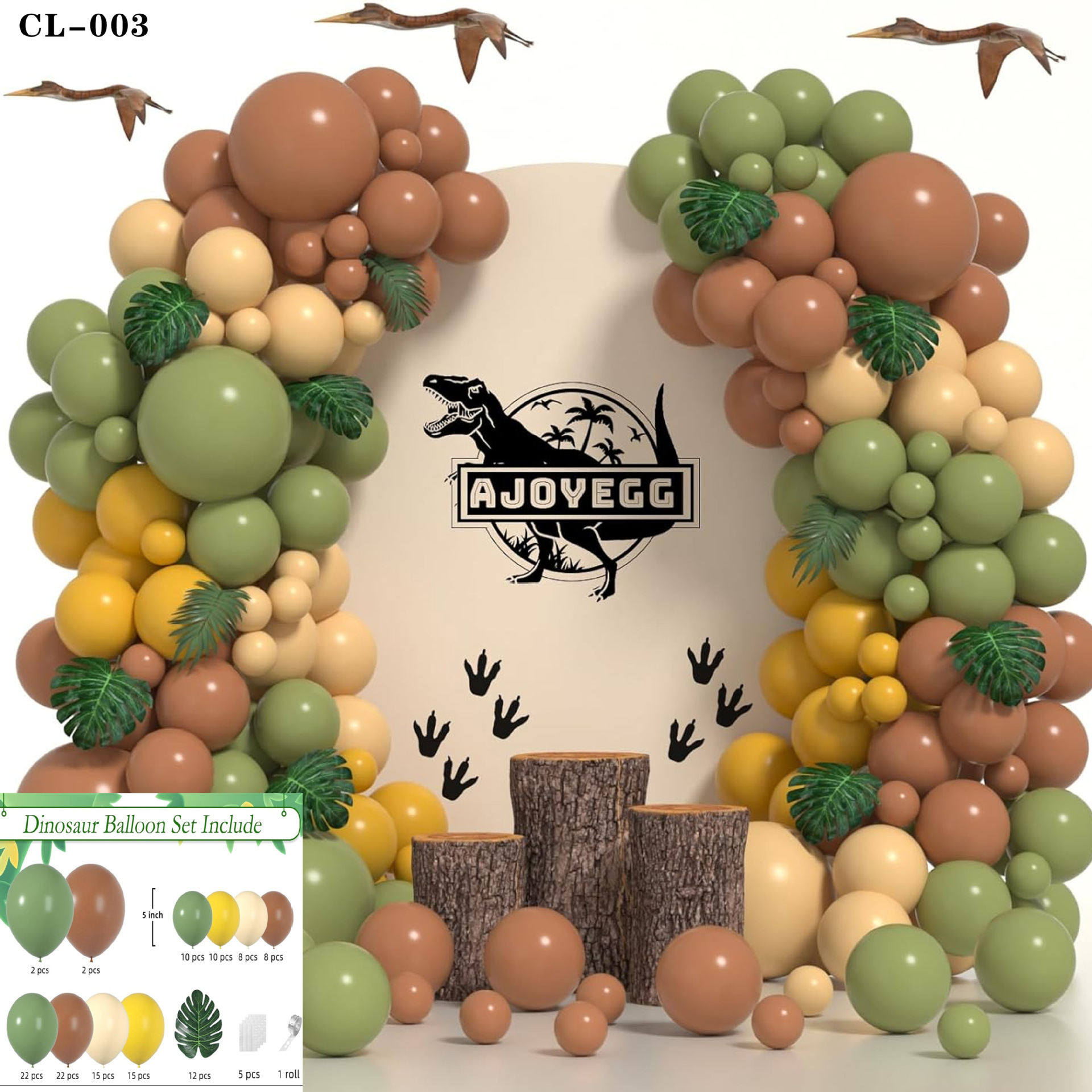 Cruz-frontera serie bosque bola verde cadena traje niños cumpleaños tema Fiesta decoración selva diseño globos