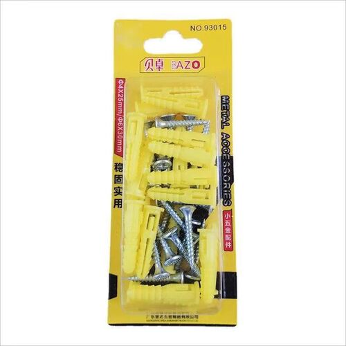 Bezo expansion screw small yellow croaker plastic expansion tube rubber plug bolt expansion plug self-tapping screw set 6mm