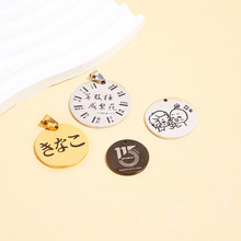 不锈钢狗狗铭牌宠物防丢身份牌激光刻字猫咪挂牌圆形金属空白