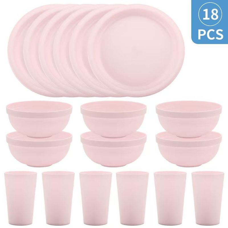 塑料碗碟盘餐具套装家用儿童米饭碗燕麦碗水果盘子加厚耐摔饮料杯|undefined