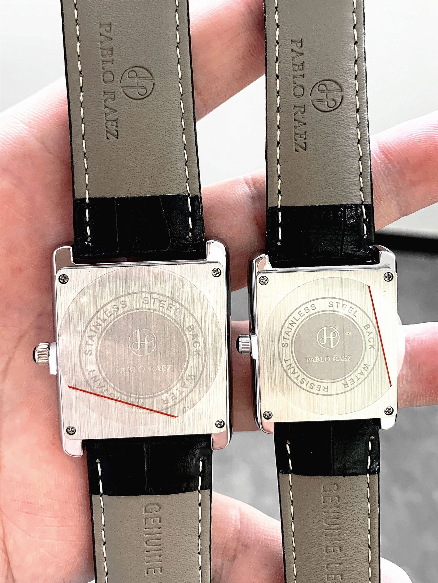 Quartz Watch For Couples With Genuine Leather Strap And Square Dial_voghion.com