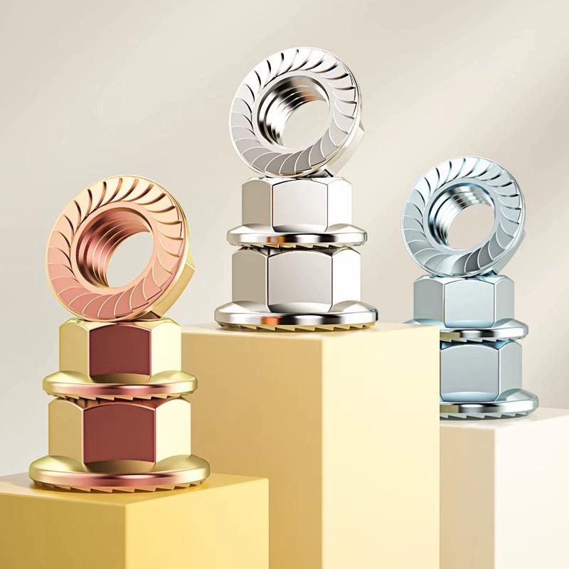 Оцинкованный с зубчатым фланцем гайка с ковриком и противоскользящая гайка