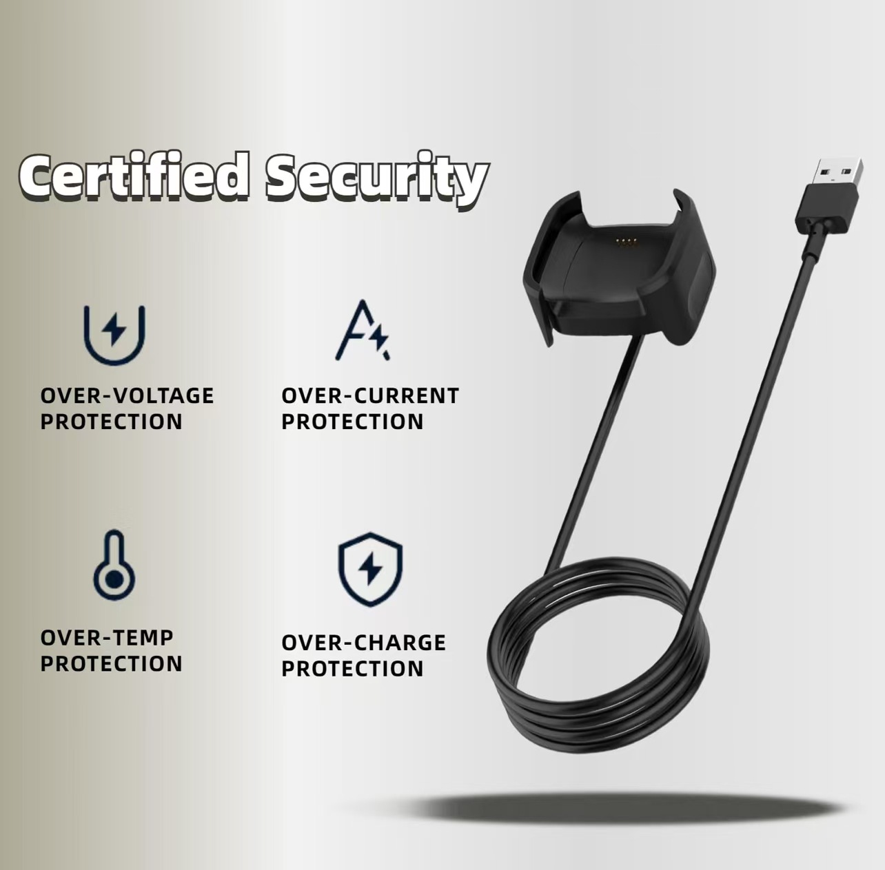 Factory direct sales fitbit versa 2 smartwatch charger, charging base, charging cable, USB undefined