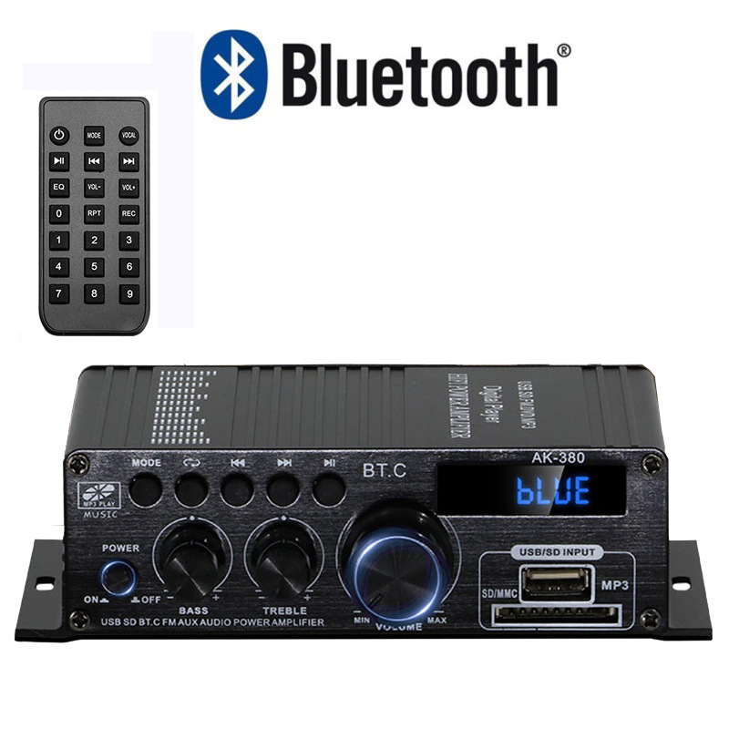 Ak380 Bluetooth Car Home 12V Power Amplifier Amazon Cross-Border E-Commerce Export Hot-Selling Production