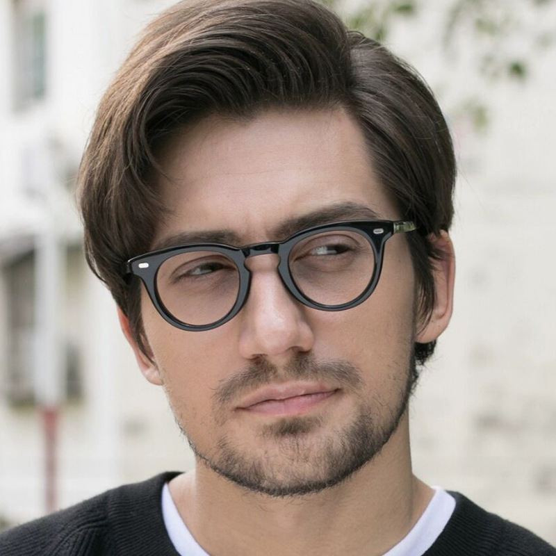 Round Frame Rice Nail Glasses Frame New Japanese Style Flat Glasses Anti-blue Light Short-sighted Small Frame Fashionable Glasses Vintage Round Frame Rice Nail Glasses Frame New Japanese Style Flat Glasses Anti-blue Light Short-sighted Small Frame Fashionable Glasses Vintage