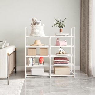Cross-border Hot-selling Multi-functional Assembled Storage Rack Multi-layer Reinforced Double Row Shoe Cabinet Iron Pipe Balcony Door Shoe Rack