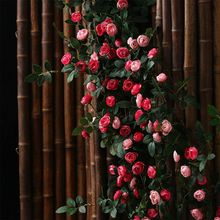 玫瑰假花藤条空调阳台水管道缠绕遮挡装饰花藤蔓室内墙面姗婷