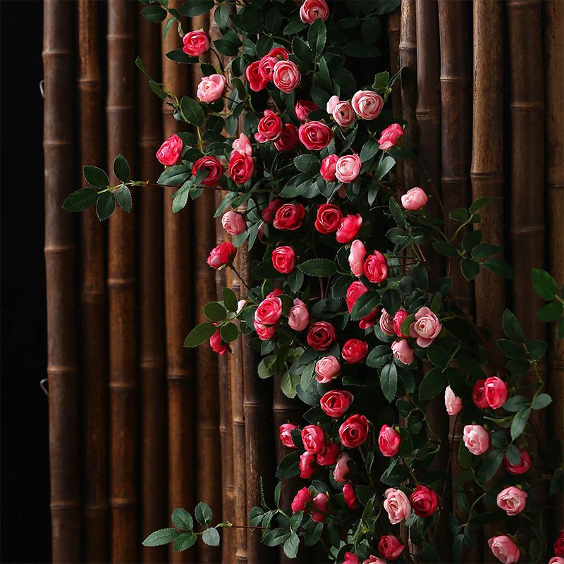 玫瑰假花藤条空调阳台水管道缠绕遮挡装饰花藤蔓室内墙面姗婷