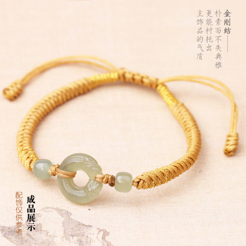 Gold thread diamond knot bracelet can be worn, transfer beads, hard gold, no need to make your own, couple DIY semi-finished bracelet, wholesale for women