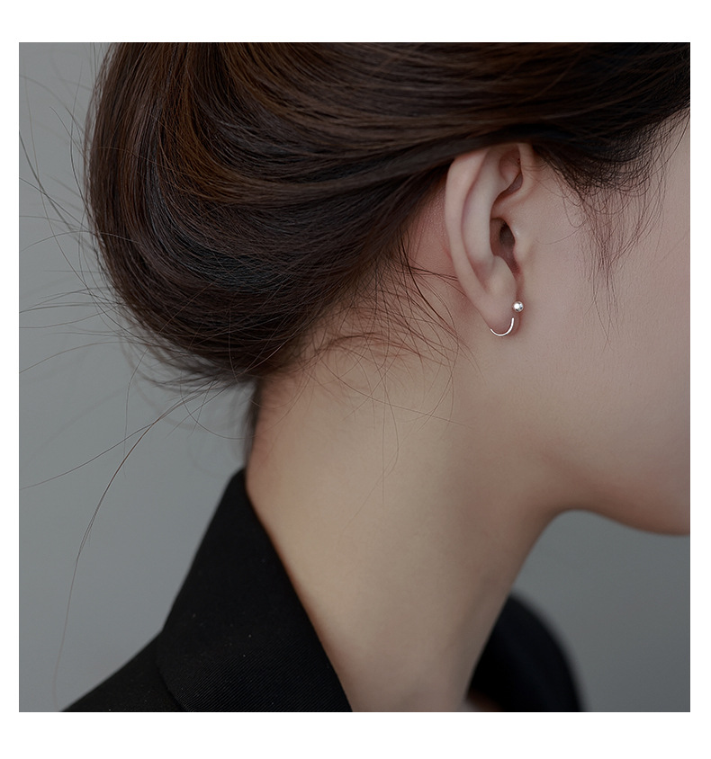 Geometric Bead Hook Earrings For Women Minimalist Style_voghion.com