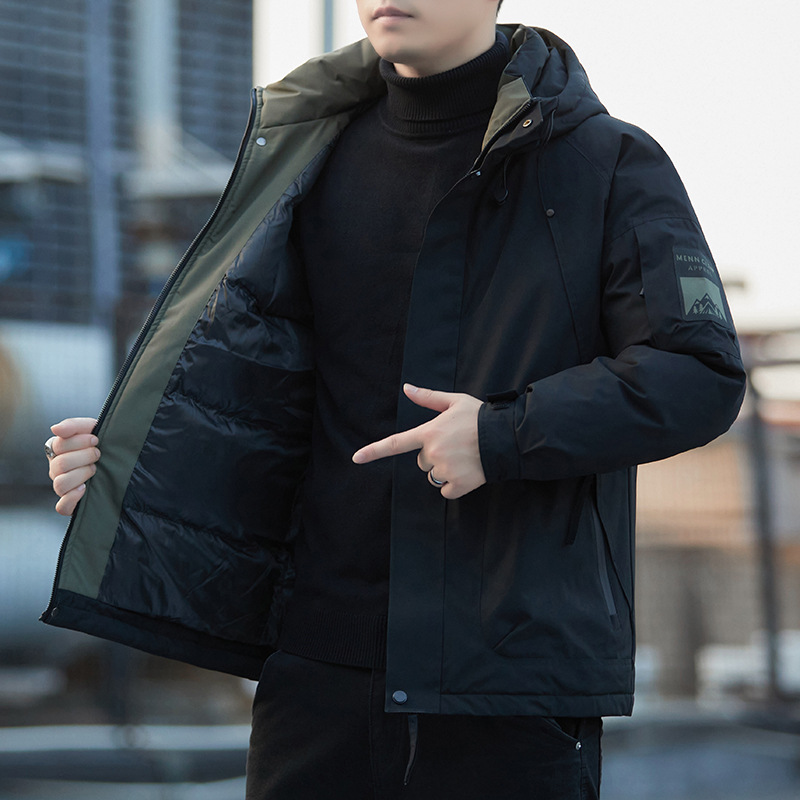 Invierno nuevo hombre calentamiento grueso con capuchón de asalto ropa de algodón frío ropa de trabajo casual abrigo de algodón chaqueta de hombre image 3