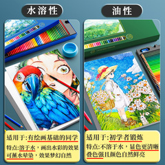 Professional 200-Color Watercolor Soluble Oil Pastel Colored Pencils for Painting, 72-Color Set for Elementary Students and Art Students