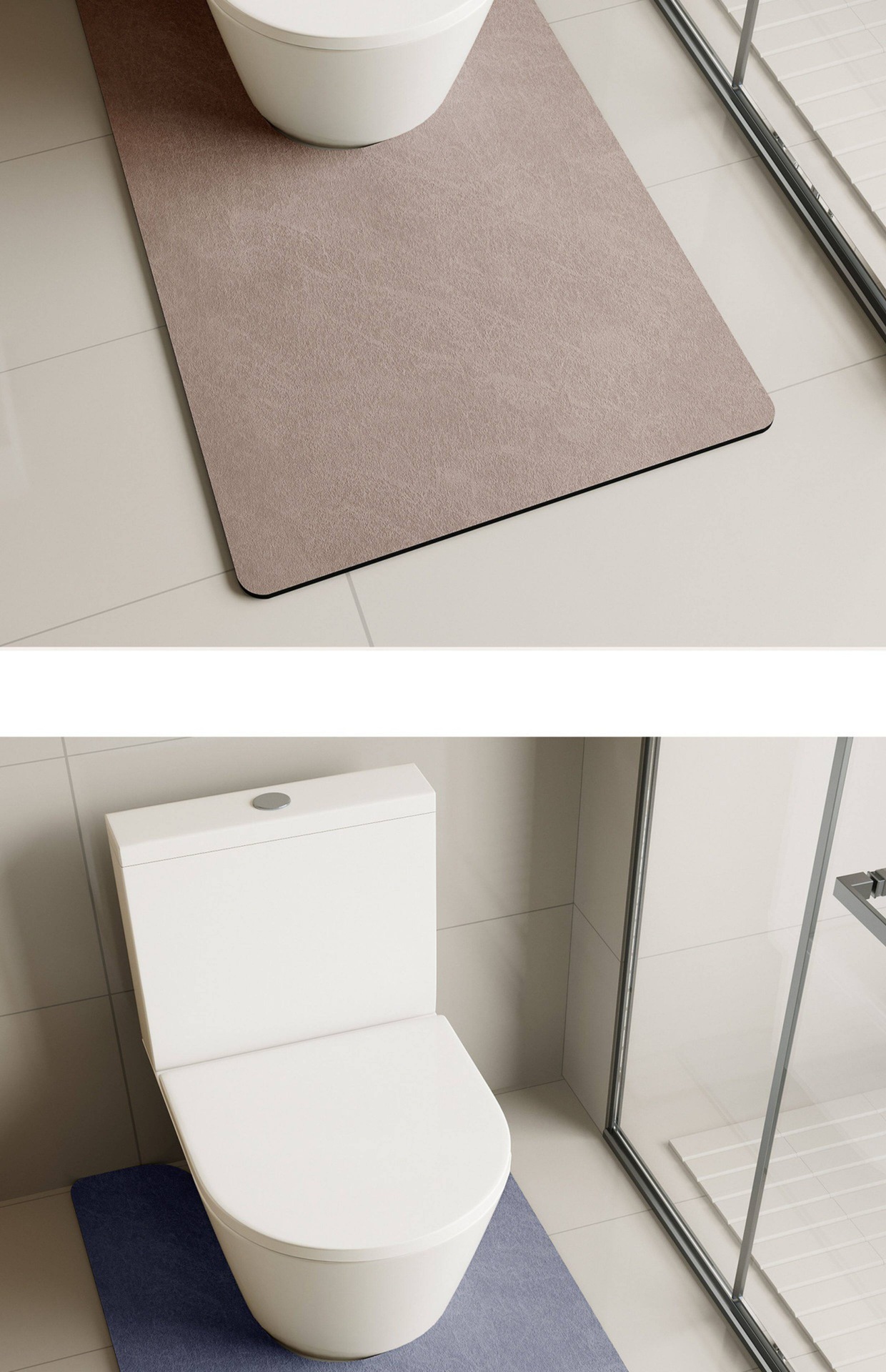 Makeup Room Bathroom Diatomaceous Earth Absorbent Mat, Non-Slip Quick-Dry U-Shaped Mat for Bathroom Entrance and Toilet